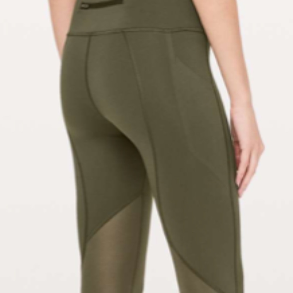 Lululemon Pace Rival 22” Crop Leggings Full-On Luxtreme Dark Olive Size 6
